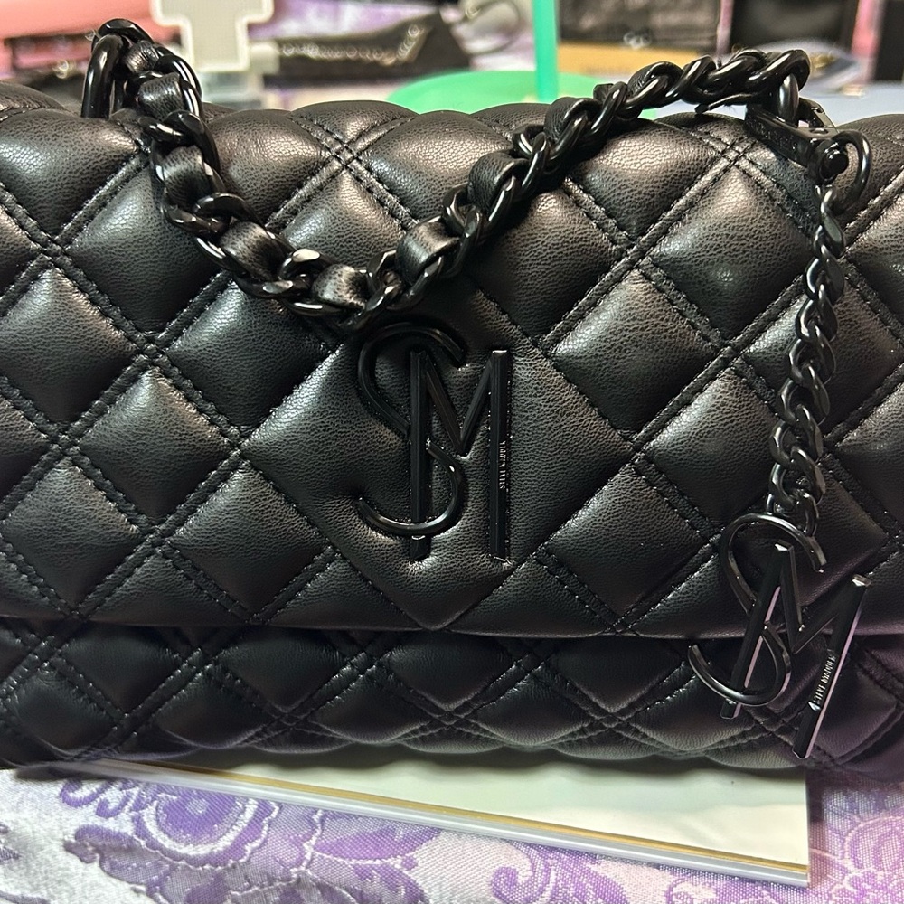 Steve Madden Black Quilted Shoulder Bag